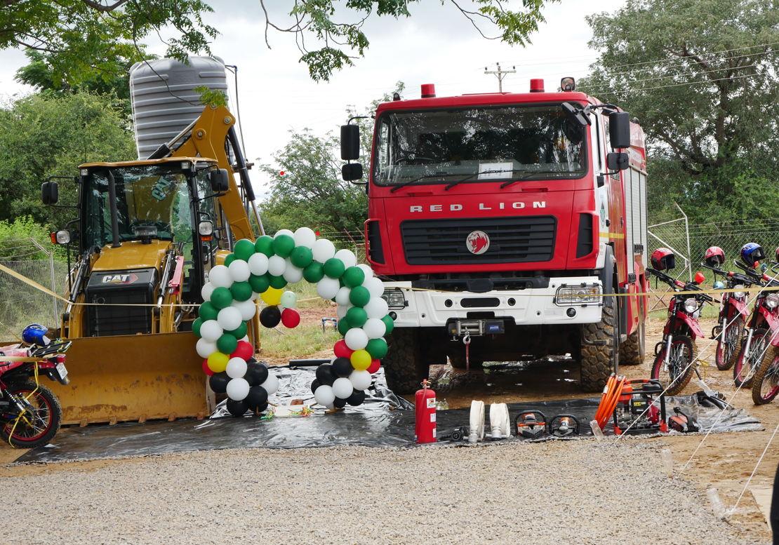 firetruck and grader